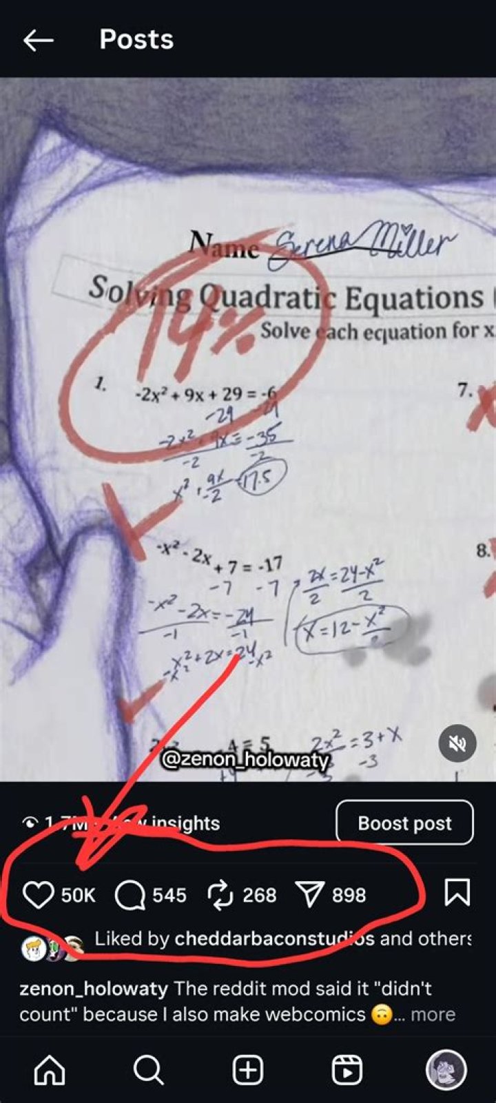 2x+7=17