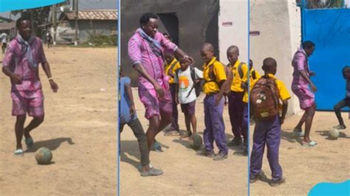 AFCON 2023: Michael Blackson Plays Football On The Streets With Little Kids, Video Warms Hearts