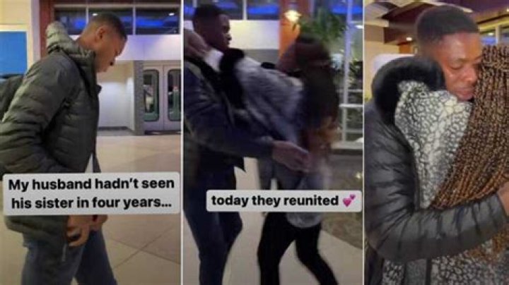 After 4 years, Nigerian Man in Tears as He Meets His Sister Again at Airport, Video Melts Hearts