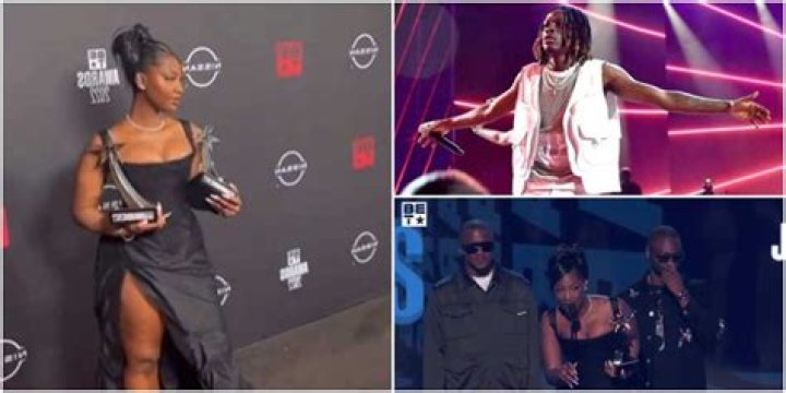 BET Awards: Sweet Moment Fireboy Hit the Stage and Performed PERU, Wizkid, Tems Win Best Collaboration