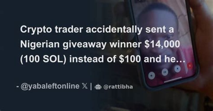Crypto trader continues giveaway after Nigerian man returned N21 million to him