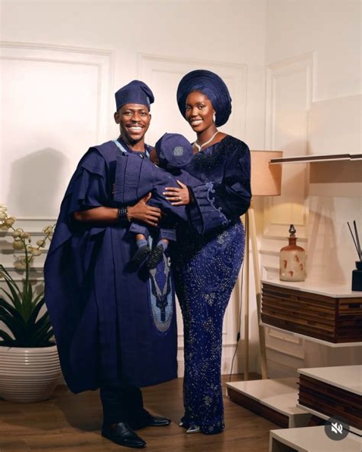 "Even Mummy G.O no dress like this": Moses Bliss' wife's outfit causes stir