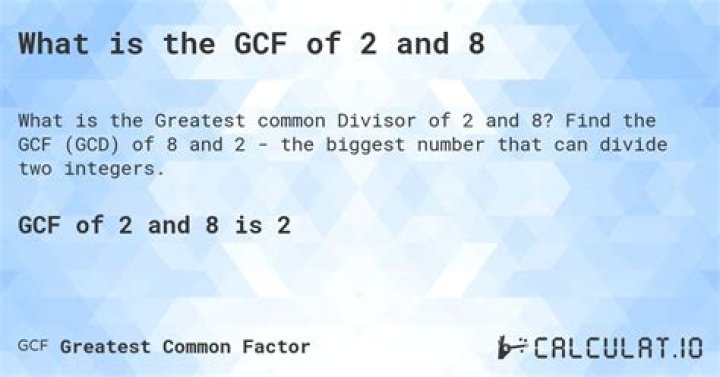 GCF of 2 and 8