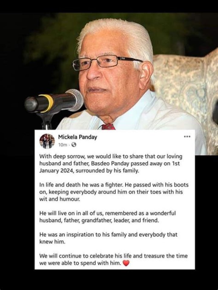 How Old Is Basdeo Panday Wife?