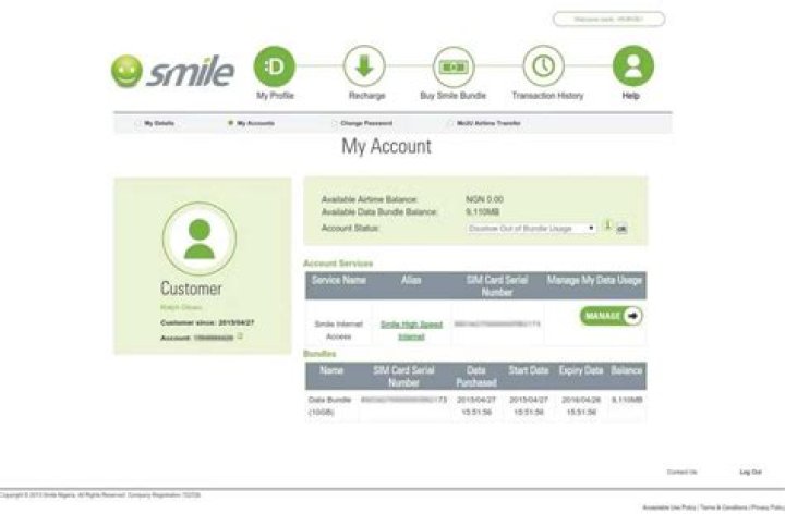 How to check Smile data balance
