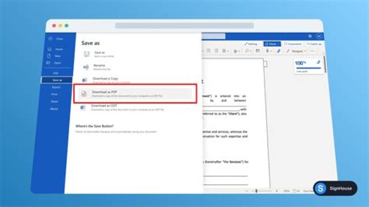 How to save a Word document as a PDF
