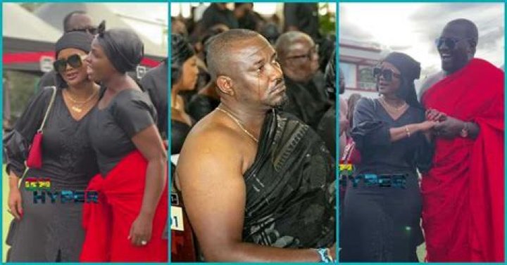 John Dumelo Buries His Mother, Nana Ama McBrown Mourns With Him
