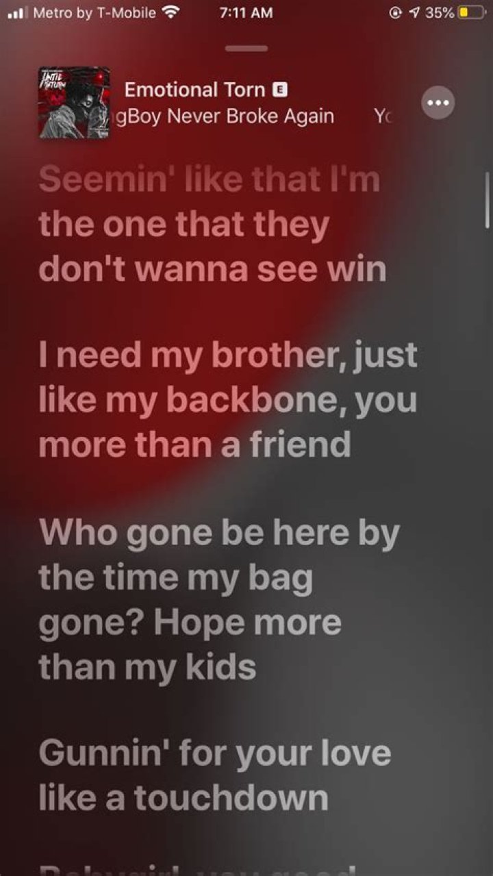 Lyrics & Translations of Emotional Torn by Nba Youngboy