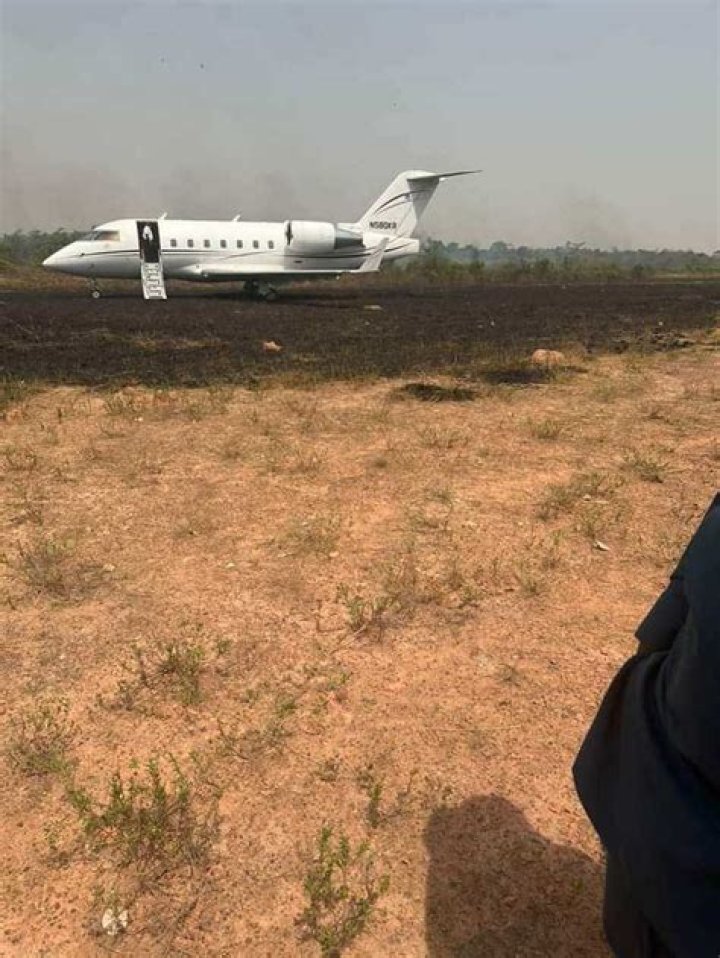 Panic as Plane With VIPs Onboard Crashlands in Ibadan, Photos Emerge