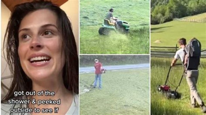 People are So Good: Oyinbo Woman Gets Emotional as Total Strangers Help Her Husband in Mowing Their Lawn
