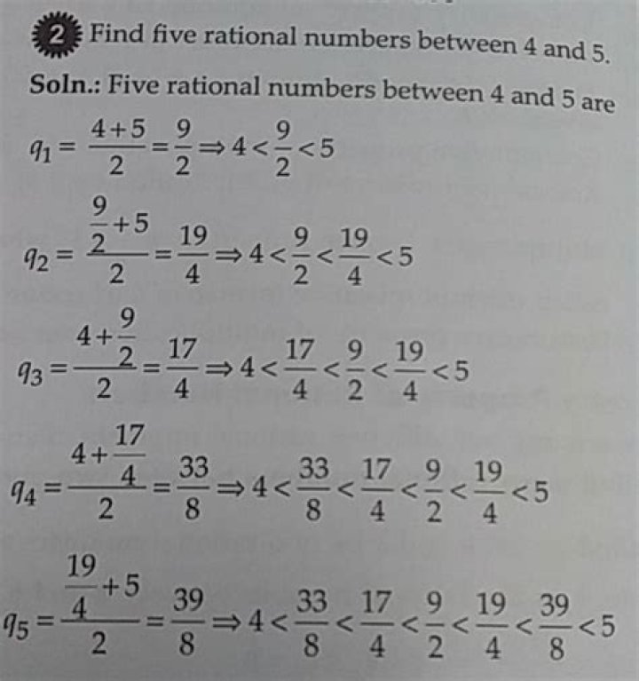 Rational numbers between and