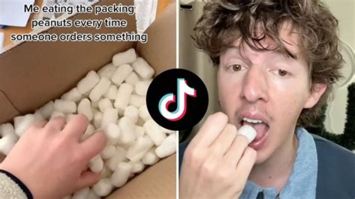 TikToker Films Herself Eating Packing Peanuts: “They’re Like a Little Snack”